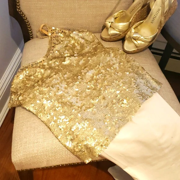 P.A.R.O.S.H. Sequin Top Size Large - Picture 1 of 5